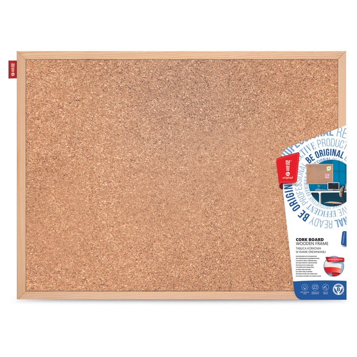 Parafa memo tábla 80 x 60 cm, fa kerettel