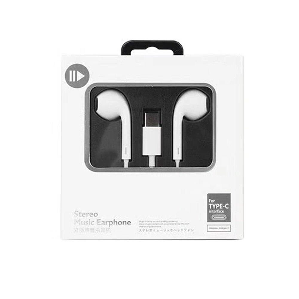 Casti PQK In Ear P50 cu mufa Tip C, Alb
