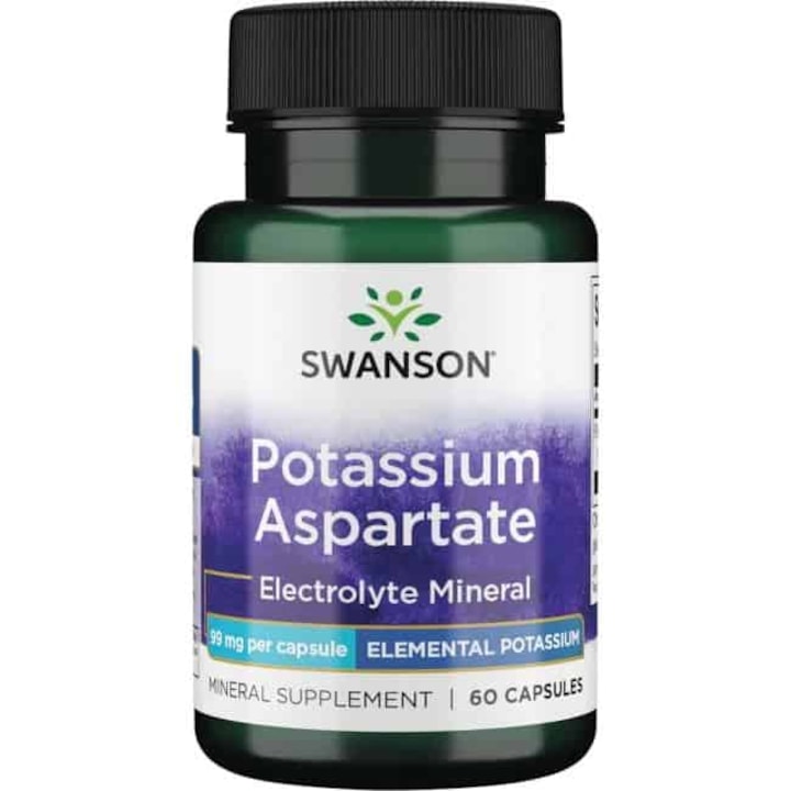Aspartat de potasiu, Swanson, 60 Capsule