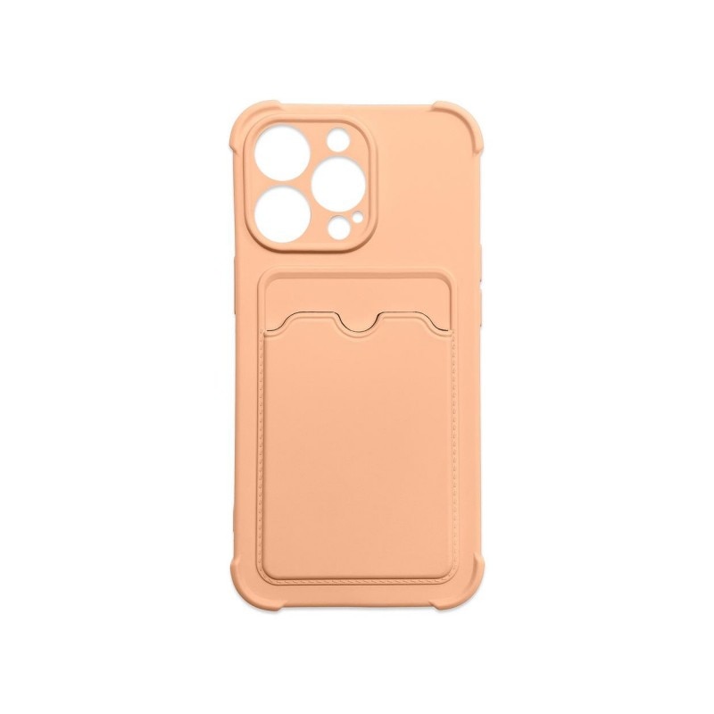Husa Spate Upzz Woz Card Armor Compatibila Cu iPhone 13 Pro Max, Colturi Intarite, Suport Card, Protectie La Camera, Roz