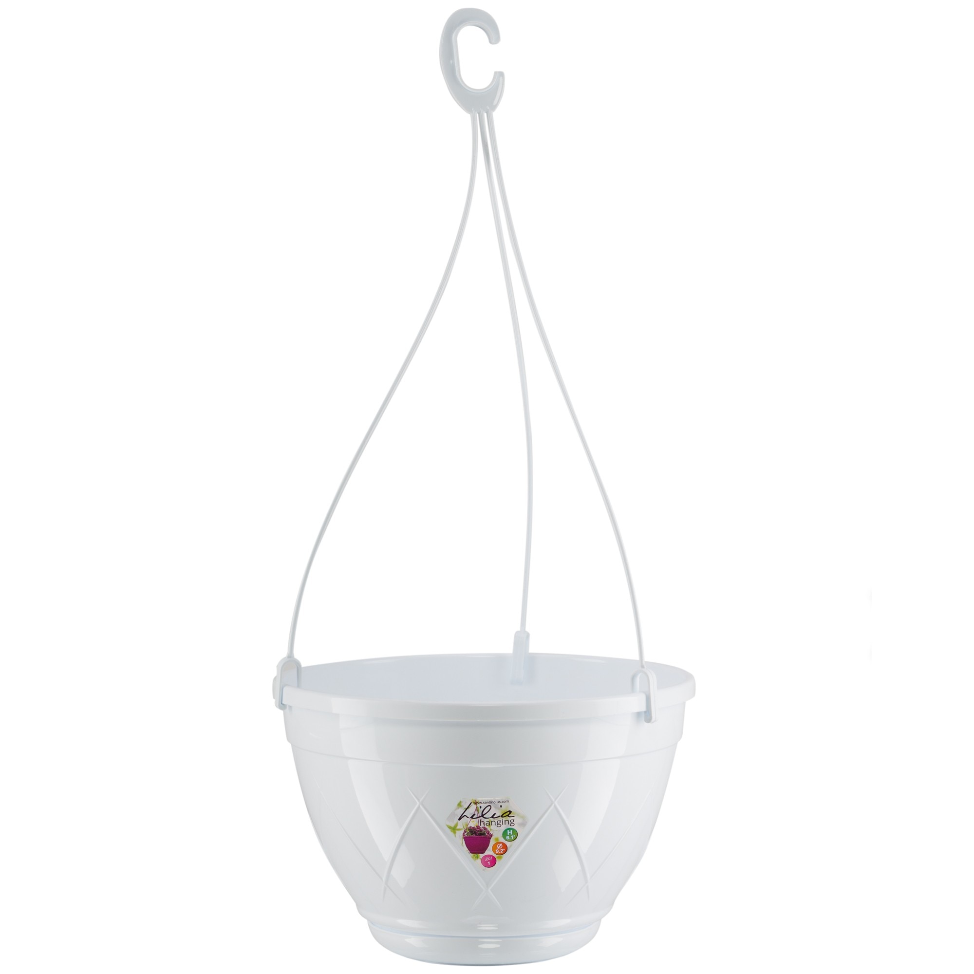 Ghiveci agatator Santino Lilia 2.5l alb