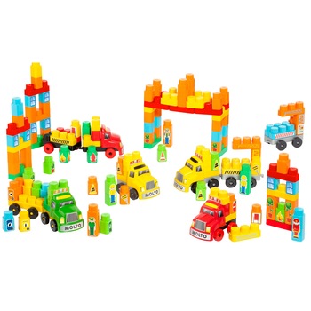 Cuburi constructie Molto City Trucks, 200 piese Cuburi constructie Molto City Trucks, 200 piese