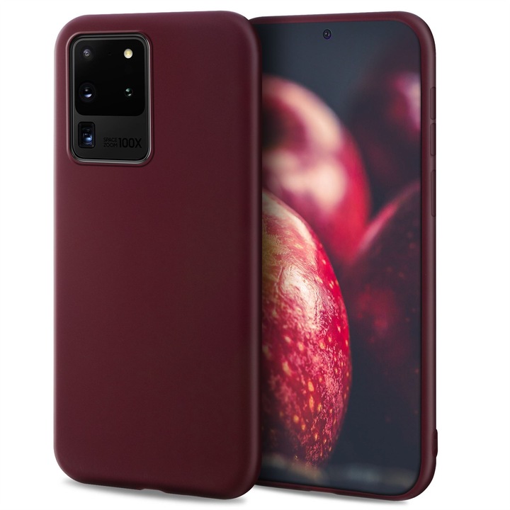 Калъф за телефон, Moozy, за Samsung Galaxy S20 Ultra, черен, силиконов