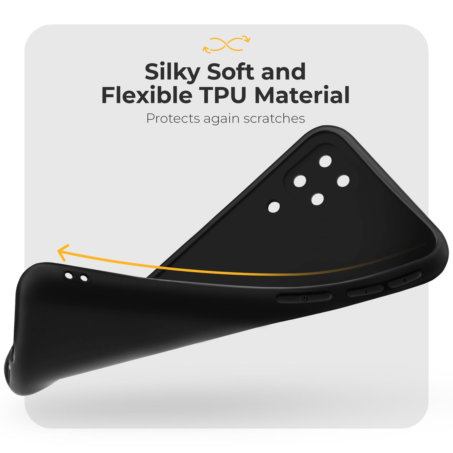 Husa pentru telefon, Moozy, pentru Samsung Galaxy A12, Negru, Silicon