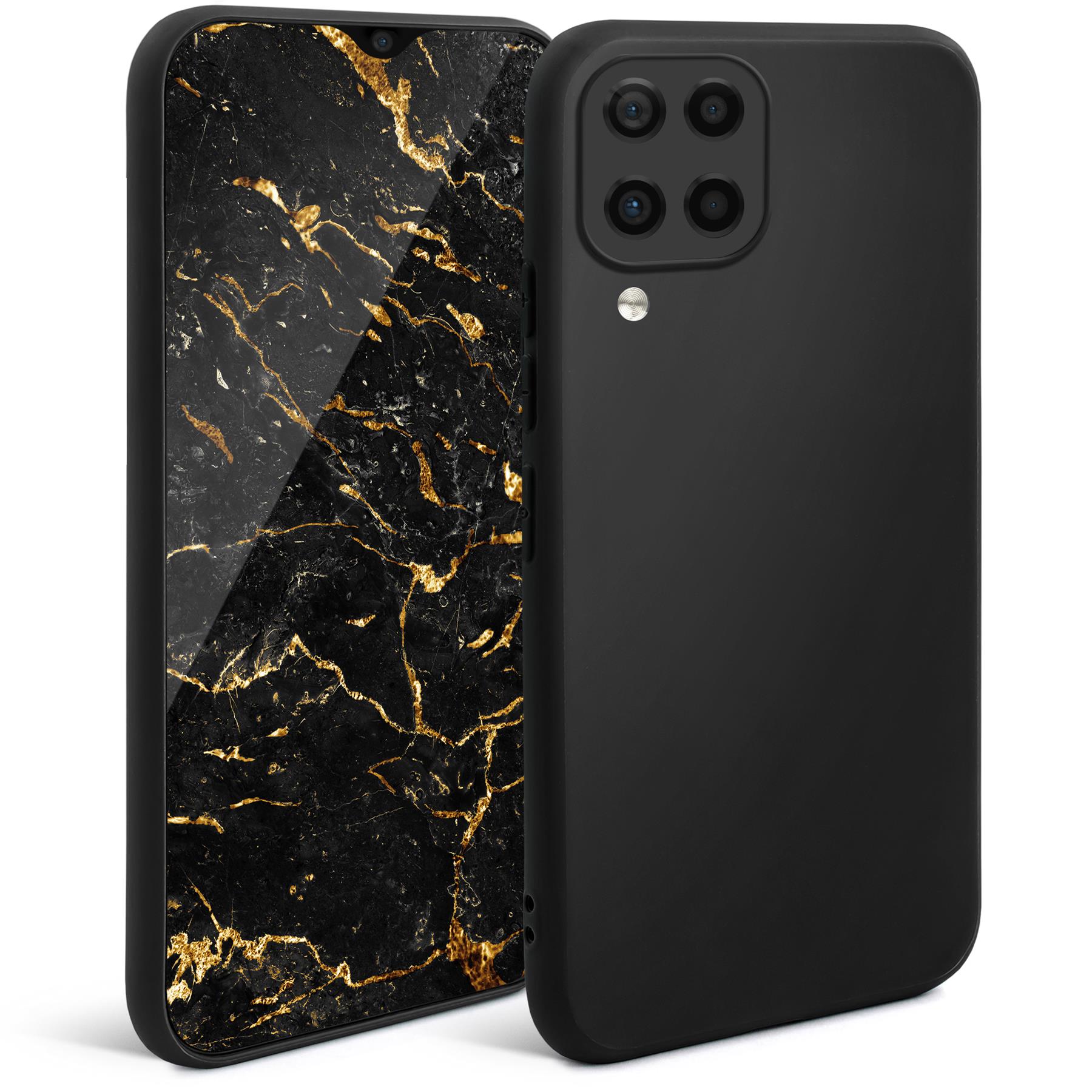 Husa pentru telefon, Moozy, pentru Samsung Galaxy A12, Negru, Silicon