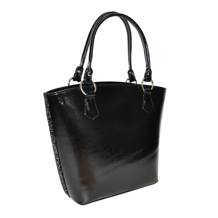 Geanta Zea,146, office, negru lacuita