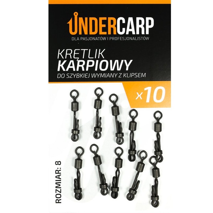 Set 10 bucati accesoriu pivotant cu clema Undercarp, Negru