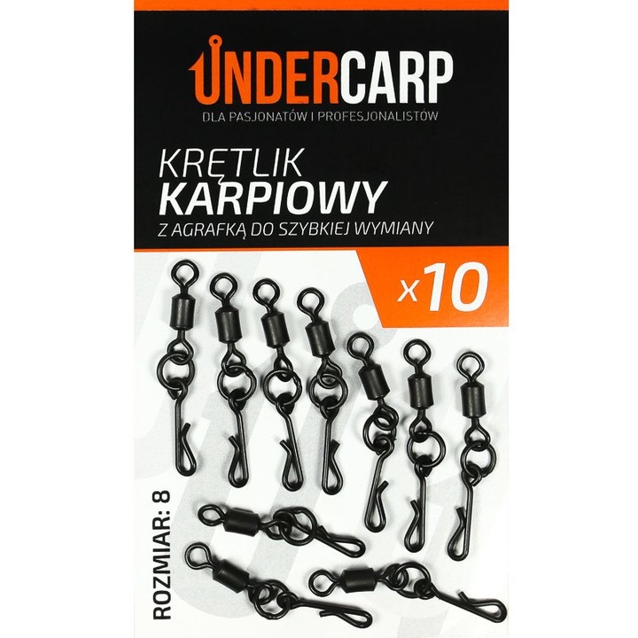 Set 10 bucati accesoriu pivotant cu schimbare rapida Undercarp, Negru