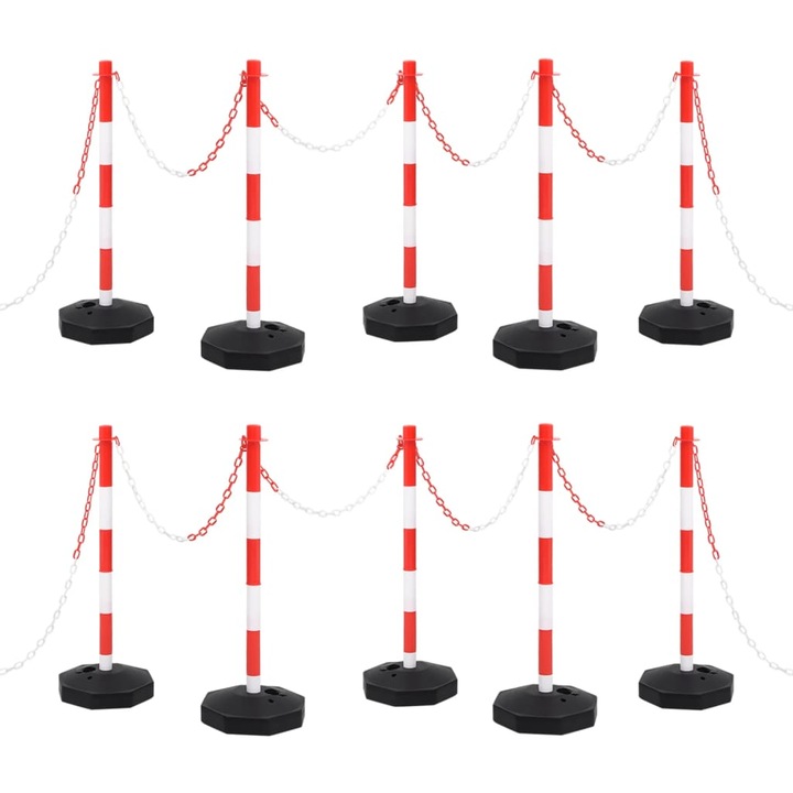 Set stalp semnalizare cu lant vidaXL, N/A, 150955