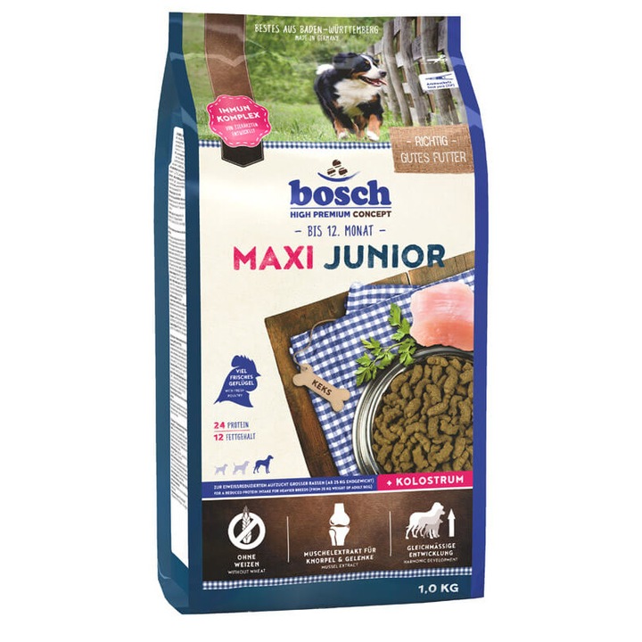 hrana uscata caini junior de talie mare bosch maxi junior cu pui 1 kg imagen 15_2_
6