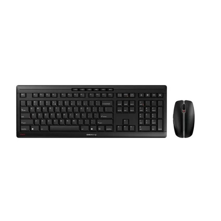 Set tastatura si mouse fara fir CHERRY STREAM Desktop Recharge, Negru