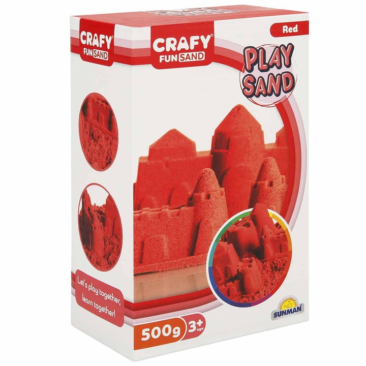 Nisip kinetic Fun Sand 500 gr culoare Rosu