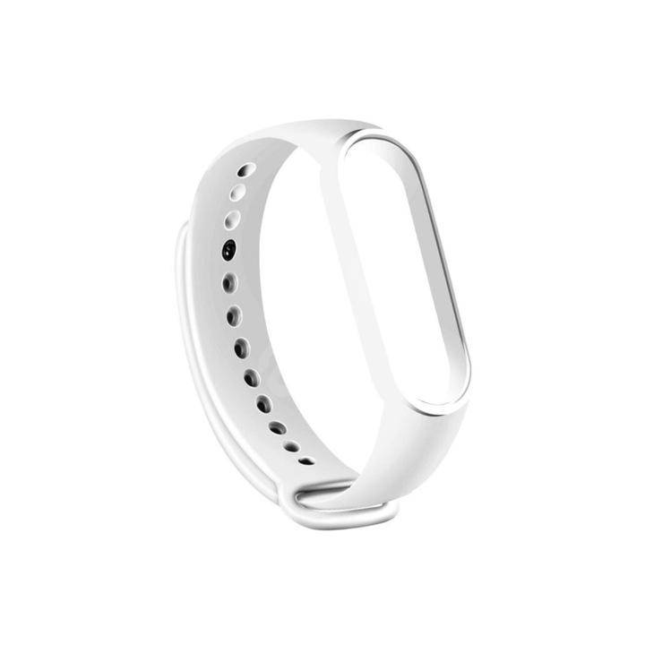 Каишка за фитнес гривна, съвместима с Xiaomi Mi Band 5, бяла