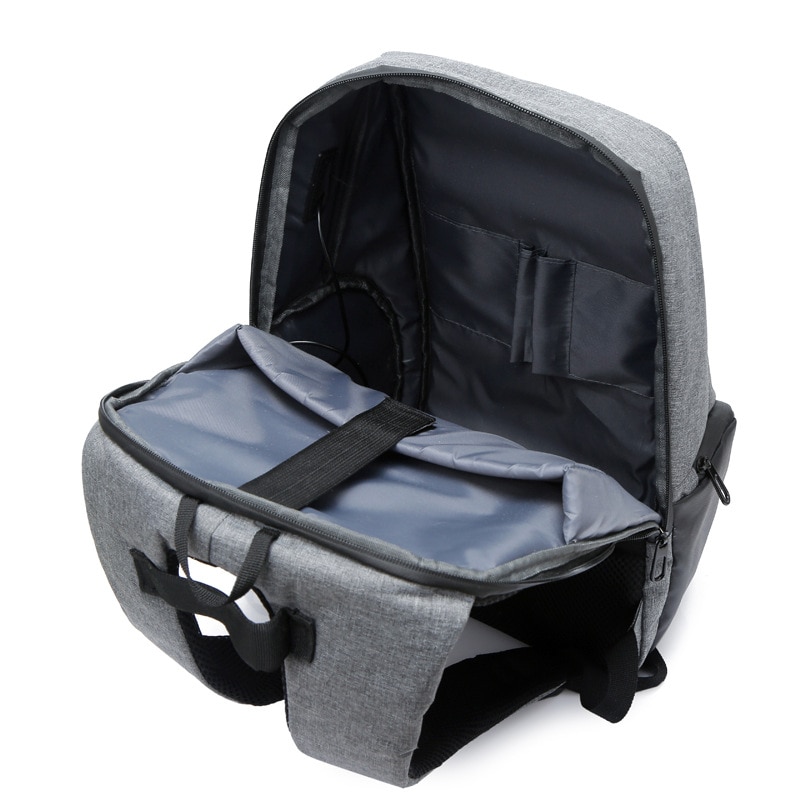 Rucsac pentru barbati Harvey GT1477, multifunctional, laptop, calatorii, cu port USB, Gri