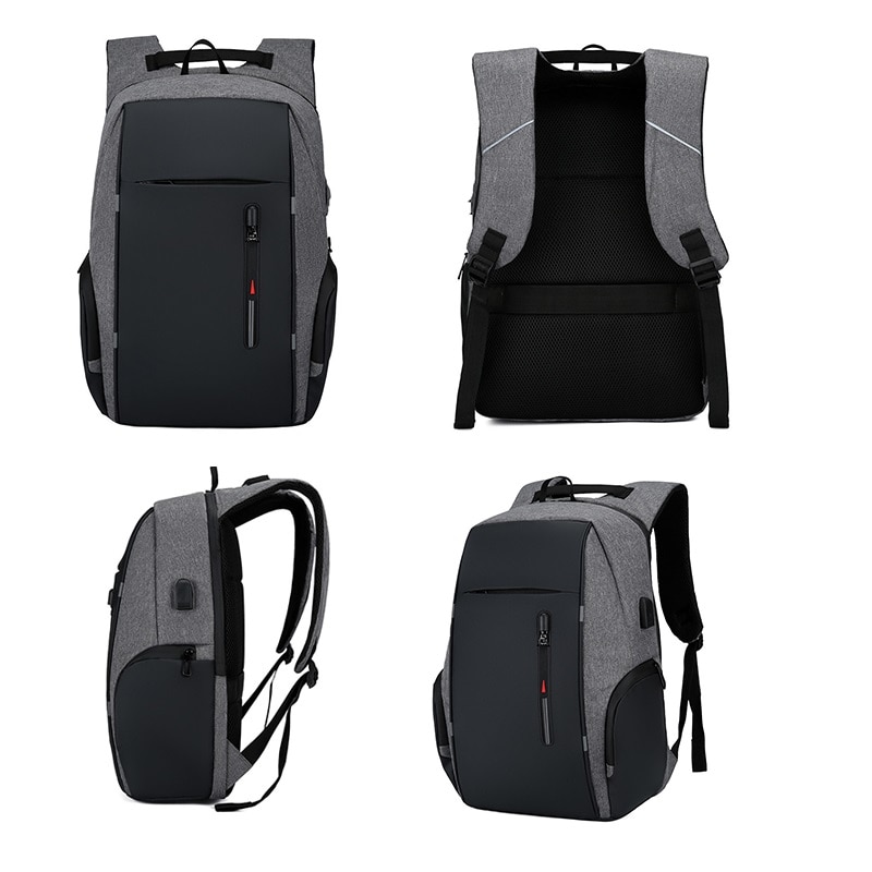 Rucsac pentru barbati Harvey GT1477, multifunctional, laptop, calatorii, cu port USB, Gri
