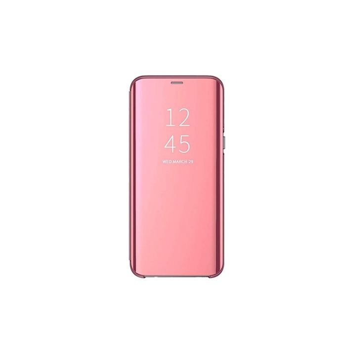 Защитен калъф за Huawei Nova 5T и Honor 20, Clear View, Rose Gold