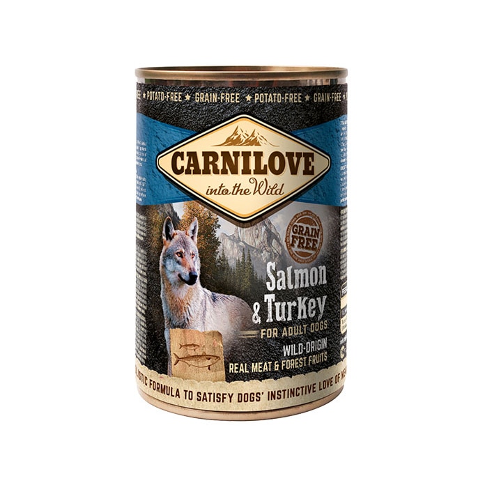 Hrana umeda pentru caini Carnilove Wild Meat, Adult, Somon & Curcan, 400 g