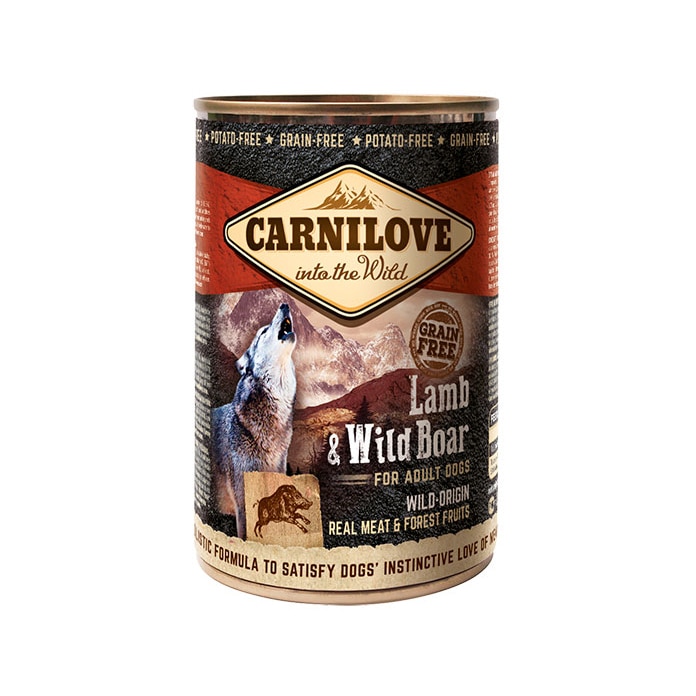 Hrana umeda pentru caini Carnilove Wild Meat, Adult, Miel & Mistret, 400 g