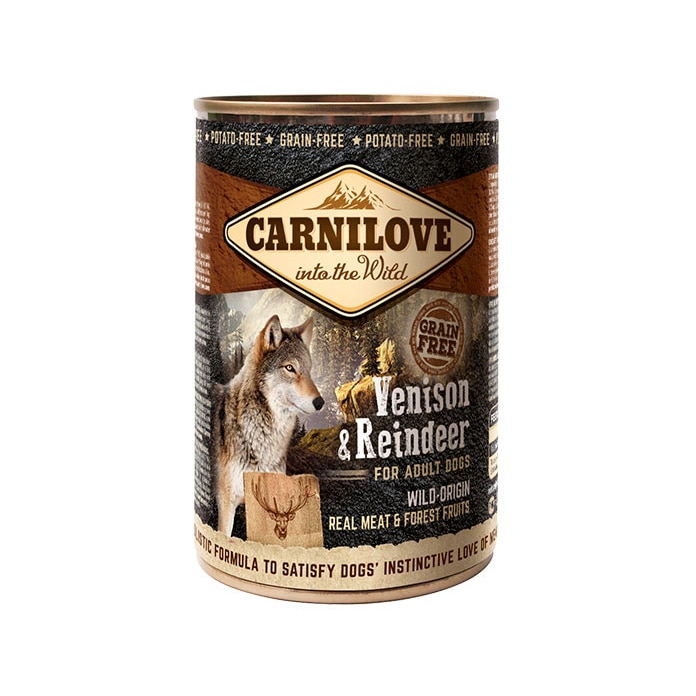 Hrana umeda pentru caini Carnilove Wild Meat, Adult, Vanat & Caprioara, 400 g