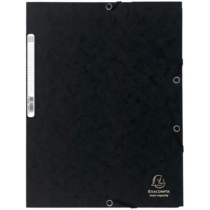 Mapa carton cu elastic Exacompta, Negru