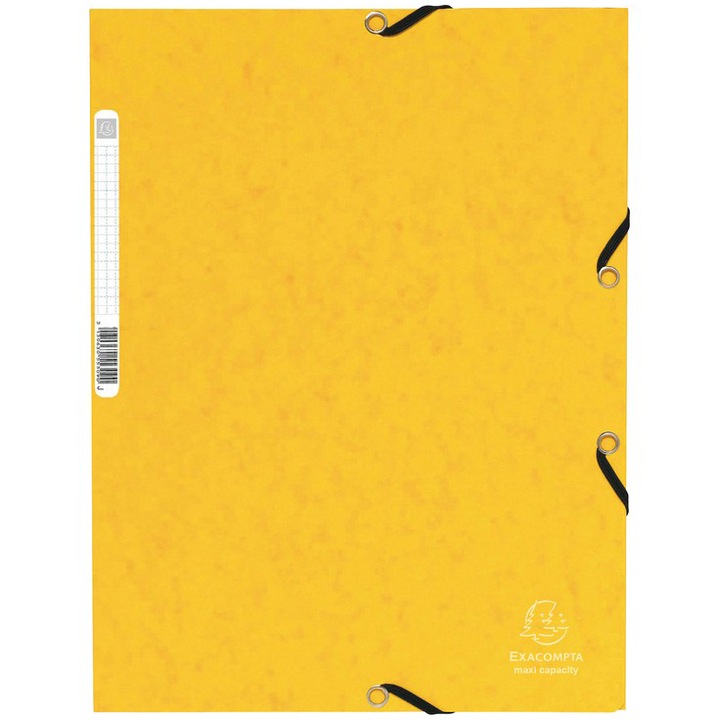 Mapa carton cu elastic Exacompta, Galben