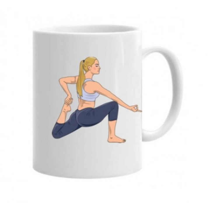 Cana personalizata, "Cea mai tare profesoara de yoga " model 1, 330 ml, Profitop