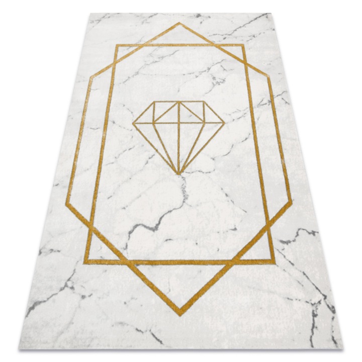 Dywany Łuszczów EMERALD szőnyeg 1019 glamour, elegáns gyémánt, márvány krém / arany, 240x330 cm