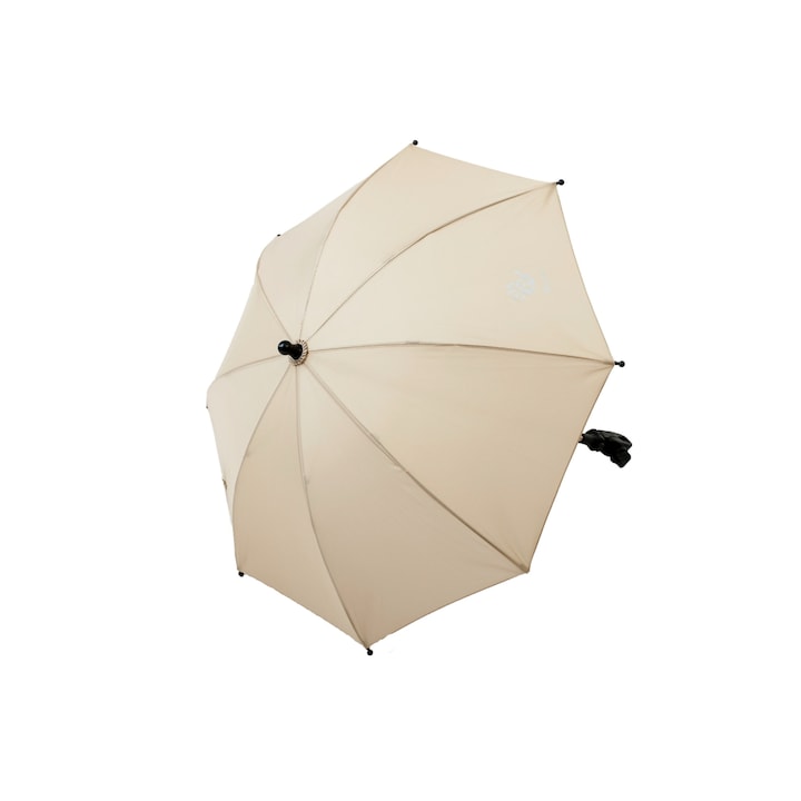 Универсален чадър със система за закопчаване тип менгеме, за количка, бежов