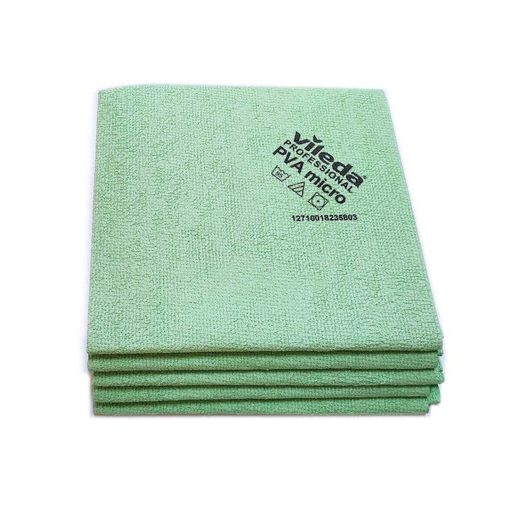 Комплект кърпи от микрофибър, Vileda, PVAmicro, зелени, 5 бр