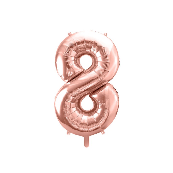 8-as számú fólia lufi, 86 cm, Rose Gold