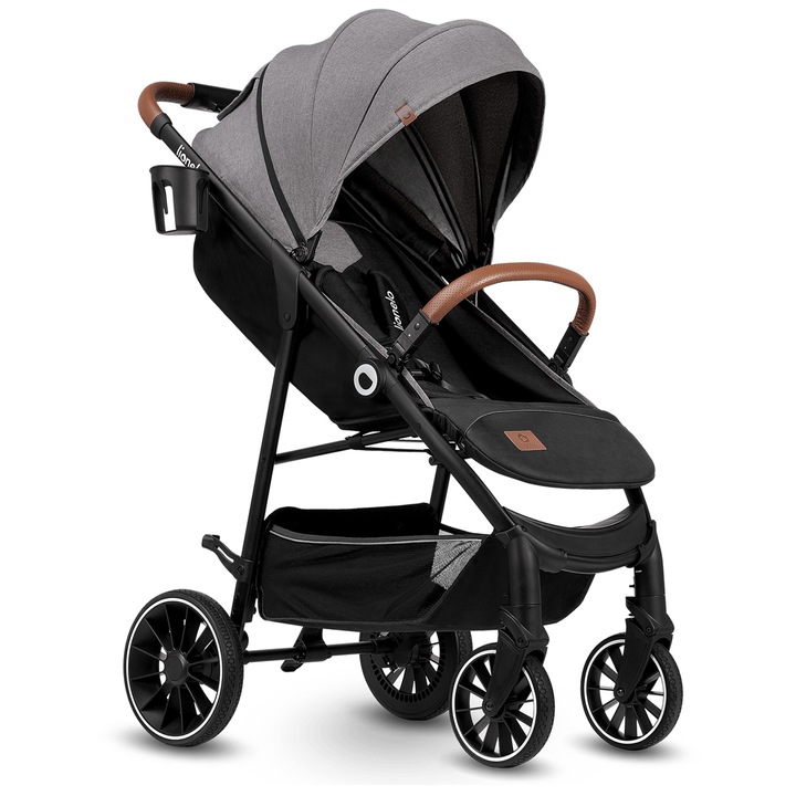 Детска количка, Lionelo, Alexia, максимално натоварване 15 кг, 55 х 85 х 105 см, Сива