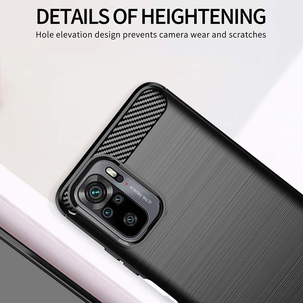 Husa pentru Xiaomi Redmi Note 10 4G / Note 10S / Poco M5s, Techsuit Carbon Silicone, Black