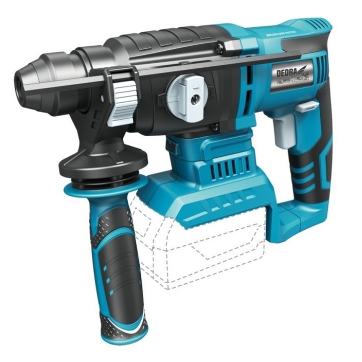Ciocan rotopercutor DEDRA SDS-PLUS, 2 J, cu 4 functii, compatibil cu acumulator Li-Ion 18 V