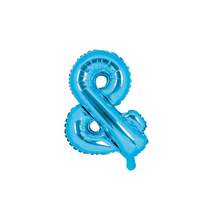 Балон PartyDeco, модел Symbol &, фолио, 35 см, син