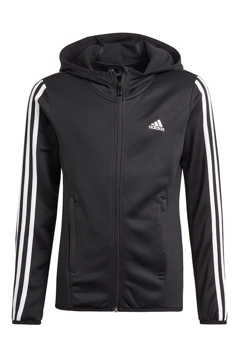 adidas Sportswear, Designed 2 Move kapucnis sportpulóver, Fehér/Fekete