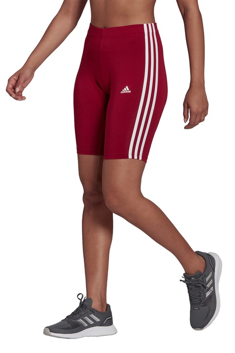 adidas Sportswear, Essentials magas derekú biciklis nadrág, Fehér/Sötétpiros