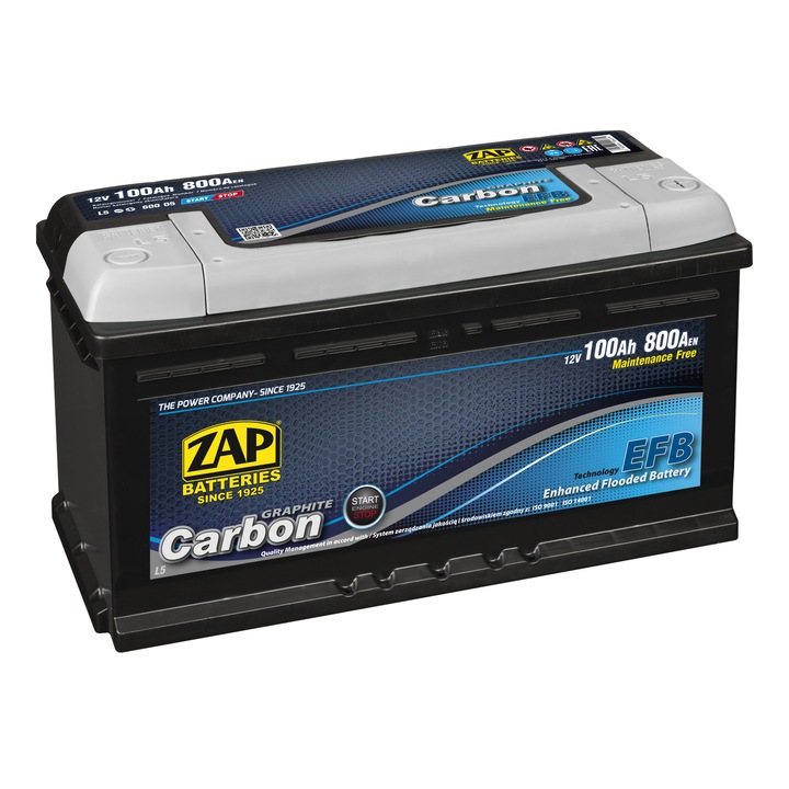 Baterie auto Zap CARBON EFB Start & Stop 100Ah
