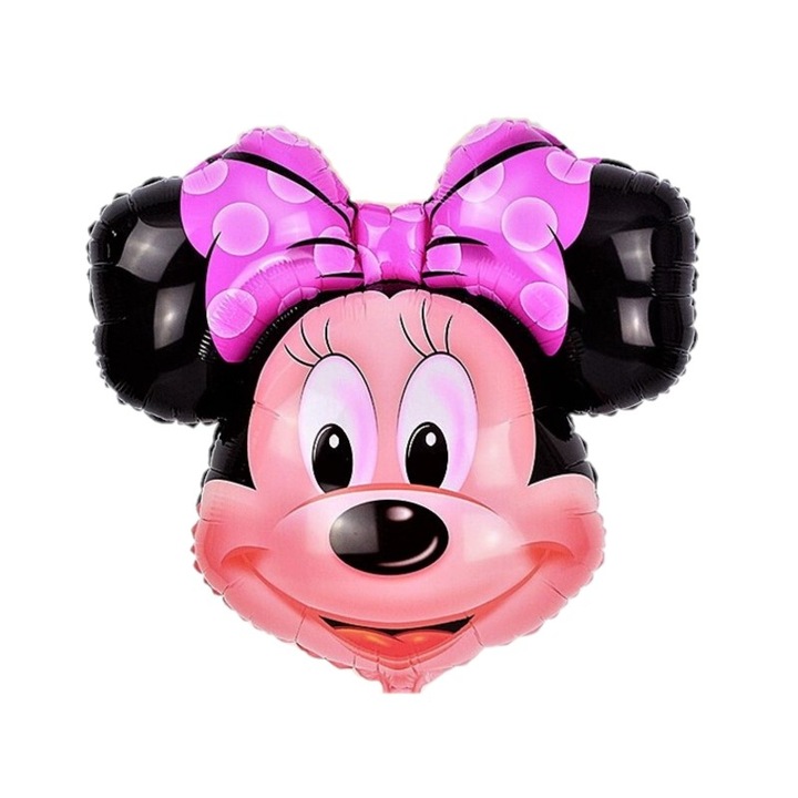 Фолиев балон Minnie head, розова панделка, 68x60 см