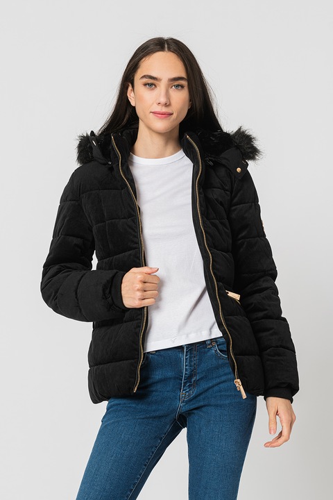 Geo Norway, Зимно яке Bilove с отделяща се качулка, Черен