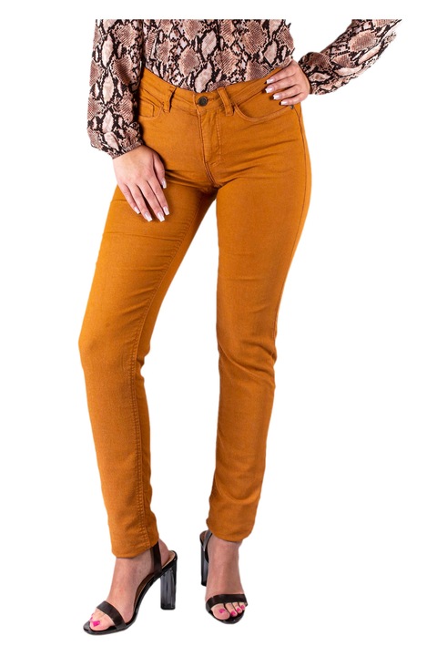 Blugi dama FIRI cu talie inalta efect push-up, Auriu rose