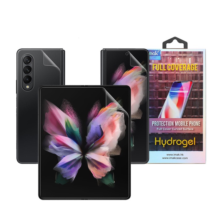 Set folie protectie fata-spate Imak, Penru Galaxy Fold 3, Hydrogel, Transparent