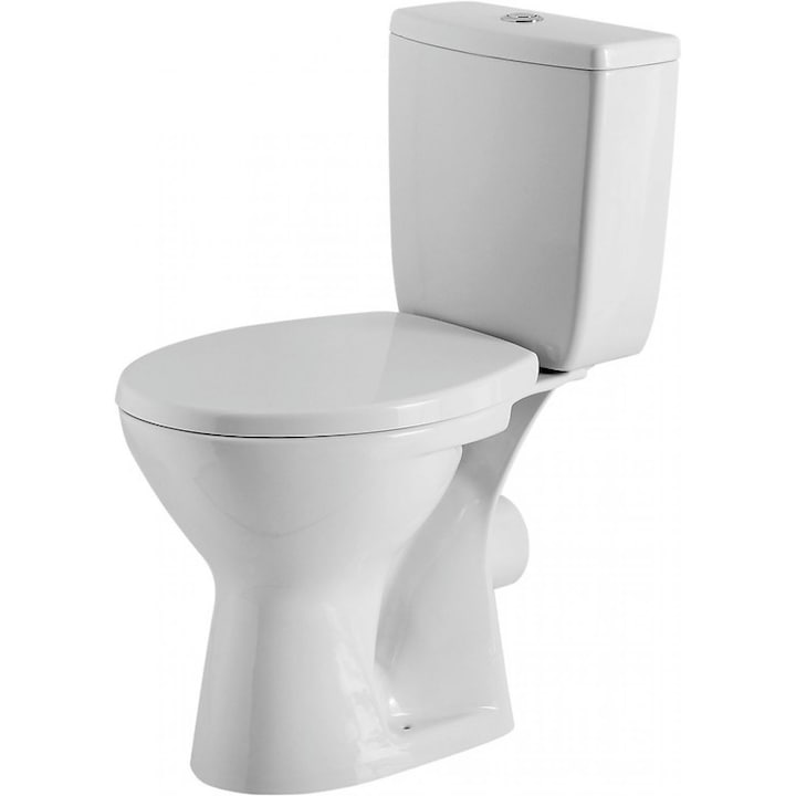 Set compact WC iesire laterala Senator Cersanit + capac WC polipropilena