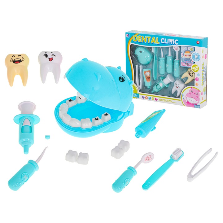 Trusa doctor stomatolog Hipopotam Albastru