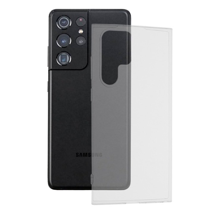 Калъф, съвместим с Samsung Galaxy S22 Ultra, Силикон, Прозрачен