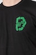 Diesel, Тениска T-Just с овално деколте и щампа, Зелен/Черен