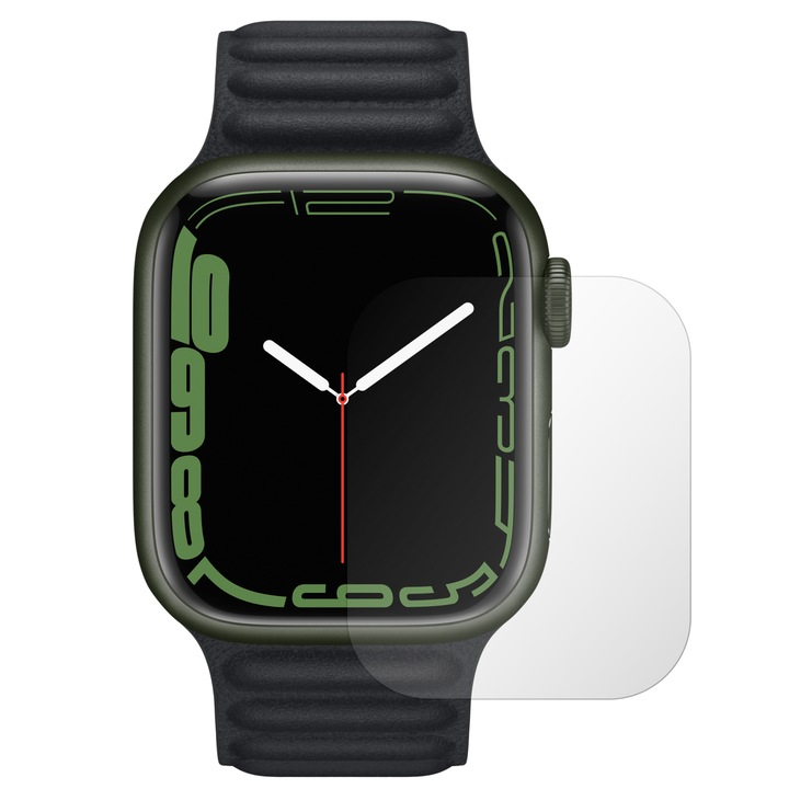 Комплект 2 защитни фолиа за екран iSkinz Invisible Skinz UHD, За Smartwatch Apple Watch Series 7 - 41 мм, Саморегенериращи се, Силикон, С лепило, Гъвкави