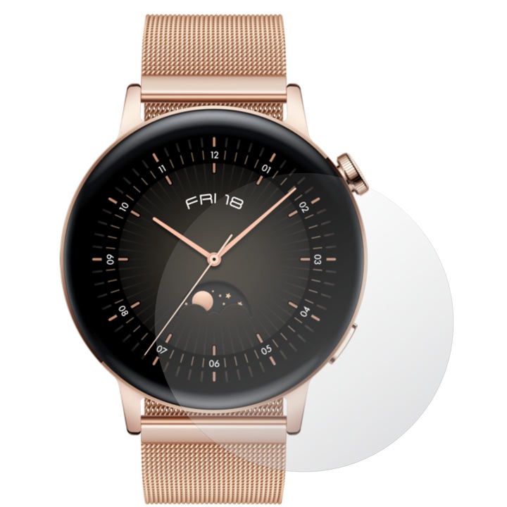 Set 4X Folie Protectie Ecran pentru Huawei Watch GT 3 - 42mm, Invisible Skinz HD, Siliconica Ultra-Clear cu Acoperire Totala, Adeziva si Flexibila