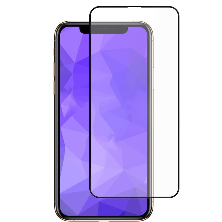Védőfólia Iphone XR / 11, 3mk, HardGlass Max Lite, fekete kerethez