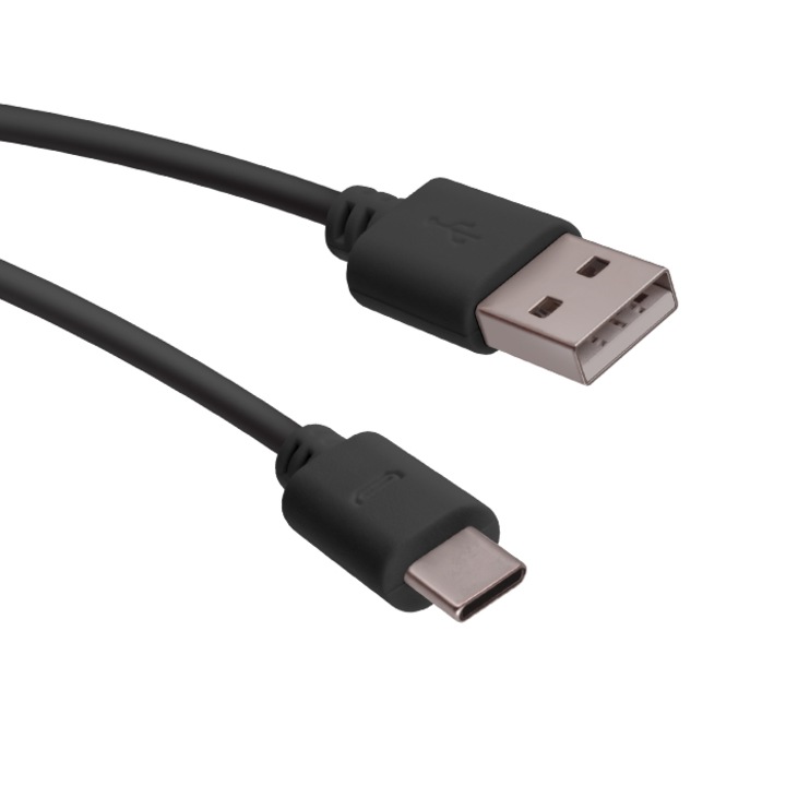 Cablu compatibil USB la Type USB-C, 1 m, 1A, HTPMAG, Negru