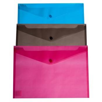 Mapa A4 plastic cu buton transparenta, Galben Mapa A4 plastic cu buton transparenta, Galben